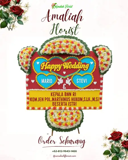 Papan Bunga Pernikahan Doreng